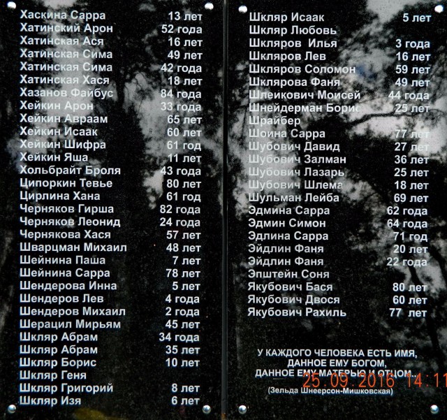 Таблички с именами расстрелянных. Фото: А.Фаранов
