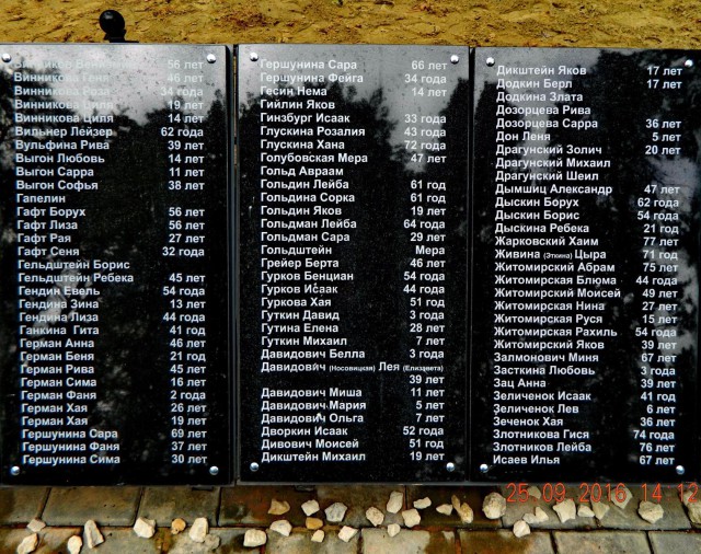 Таблички с именами расстрелянных. Фото: А.Фаранов