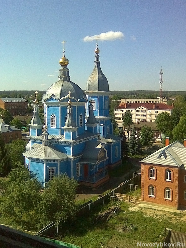 Новозыбков. Вид на Спасо-Преображенский собор с 6-го этажа здания БГУ. Фото: Олег Шро
